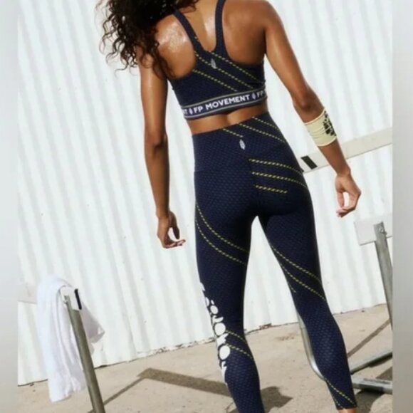 FP Movement by Free People Navy and White Leggings - Picture 3 of 10